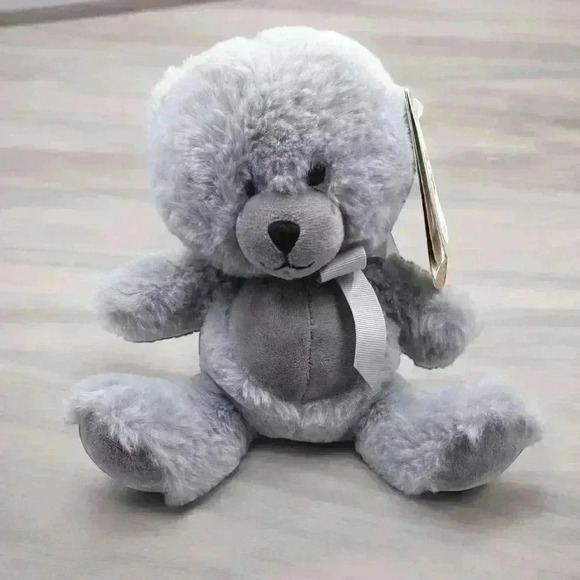 Get your hands on a Ganz Gray Plush Bear Darcel H14720 Baby Stuffed Animal 7" - Picture 1 of 11
